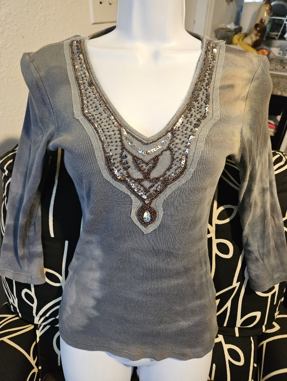 Taryn Taylor Tie-dye Bejewelled Top